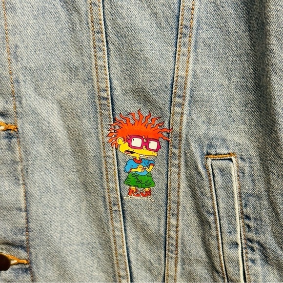 Nickelodeon Made in the 90's Cartoons Rugrats Jean Jacket Unisex Large - Picture 3 of 13